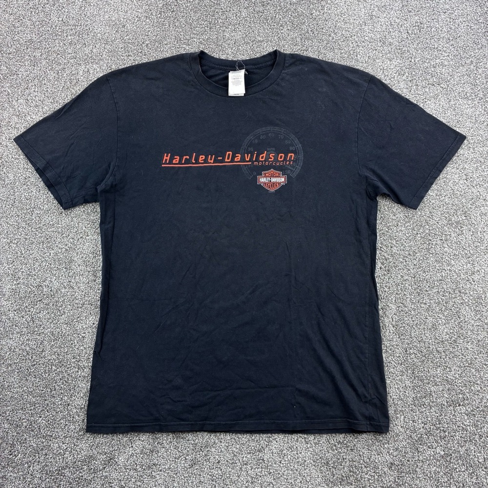 Vintage Y2K Harley Davidson Shirt Mens XL Black Skull Logo MN Biker Motorcycle